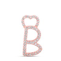 1/8CTW-DIA P1P2 GIFT HEART INITIAL &quot;B&quot; PENDANT