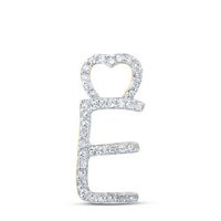 1/8CTW-DIA P1P2 GIFT HEART INITIAL &quot;E&quot; PENDANT
