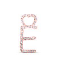 1/8CTW-DIA P1P2 GIFT HEART INITIAL &quot;E&quot; PENDANT