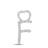 1/10CTW-DIA P1P2 GIFT HEART INITIAL &quot;F&quot; PENDANT