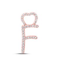 1/10CTW-DIA P1P2 GIFT HEART INITIAL &quot;F&quot; PENDANT