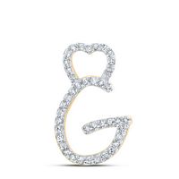 1/8CTW-DIA P1P2 GIFT HEART INITIAL &quot;G&quot; PENDANT
