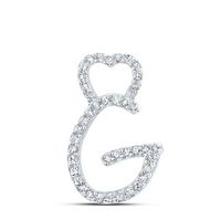 1/8CTW-DIA P1P2 GIFT HEART INITIAL &quot;G&quot; PENDANT