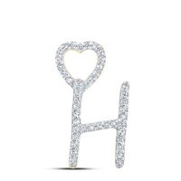 1/8CTW-DIA P1P2 GIFT HEART INITIAL &quot;H&quot; PENDANT
