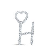 1/8CTW-DIA P1P2 GIFT HEART INITIAL &quot;H&quot; PENDANT