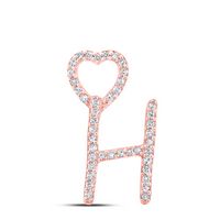 1/8CTW-DIA P1P2 GIFT HEART INITIAL &quot;H&quot; PENDANT