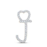 1/10CTW-DIA P1P2 GIFT HEART INITIAL &quot;J&quot; PENDANT