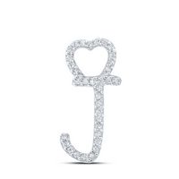 1/10CTW-DIA P1P2 GIFT HEART INITIAL &quot;J&quot; PENDANT