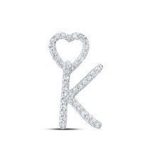 1/8CTW-DIA P1P2 GIFT HEART INITIAL &quot;K&quot; PENDANT