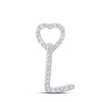 1/10CTW-DIA P1P2 GIFT HEART INITIAL &quot;L&quot; PENDANT