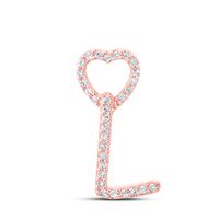 1/10CTW-DIA P1P2 GIFT HEART INITIAL &quot;L&quot; PENDANT