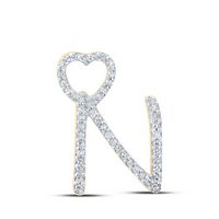 1/6CTW-DIA P1P2 GIFT HEART INITIAL &quot;N&quot; PENDANT