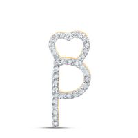 1/10CTW-DIA P1P2 GIFT HEART INITIAL &quot;P&quot; PENDANT