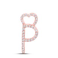 1/10CTW-DIA P1P2 GIFT HEART INITIAL &quot;P&quot; PENDANT