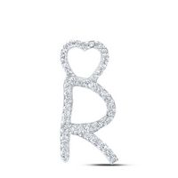 1/8CTW-DIA P1P2 GIFT HEART INITIAL &quot;R&quot; PENDANT