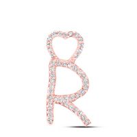 1/8CTW-DIA P1P2 GIFT HEART INITIAL &quot;R&quot; PENDANT