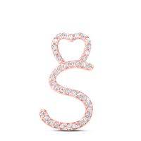 1/8CTW-DIA P1P2 GIFT HEART INITIAL &quot;S&quot; PENDANT