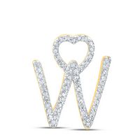 1/6CTW-DIA P1P2 GIFT HEART INITIAL &quot;W&quot; PENDANT
