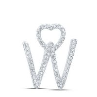 1/6CTW-DIA P1P2 GIFT HEART INITIAL &quot;W&quot; PENDANT