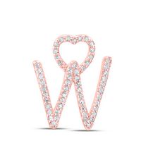1/6CTW-DIA P1P2 GIFT HEART INITIAL &quot;W&quot; PENDANT