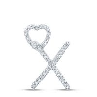 1/8CTW-DIA P1P2 GIFT HEART INITIAL &quot;X&quot; PENDANT