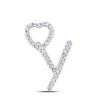 1/10CTW-DIA P1P2 GIFT HEART INITIAL &quot;Y&quot; PENDANT