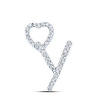 1/10CTW-DIA P1P2 GIFT HEART INITIAL &quot;Y&quot; PENDANT