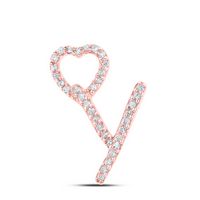 1/10CTW-DIA P1P2 GIFT HEART INITIAL &quot;Y&quot; PENDANT