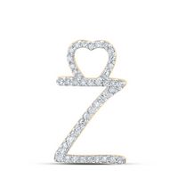 1/8CTW-DIA P1P2 GIFT HEART INITIAL &quot;Z&quot; PENDANT
