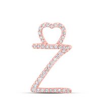 1/8CTW-DIA P1P2 GIFT HEART INITIAL &quot;Z&quot; PENDANT