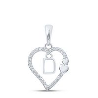 1/10CTW-DIA P1P2 GIFT HEART INITIAL &quot;D&quot; PENDANT