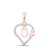 1/10CTW-DIA P1P2 GIFT HEART INITIAL &quot;D&quot; PENDANT