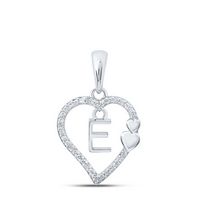 1/10CTW-DIA P1P2 GIFT HEART INITIAL &quot;E&quot; PENDANT