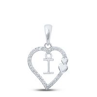 1/10CTW-DIA P1P2 GIFT HEART INITIAL &quot;I&quot; PENDANT