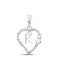 1/10CTW-DIA P1P2 GIFT HEART INITIAL &quot;K&quot; PENDANT