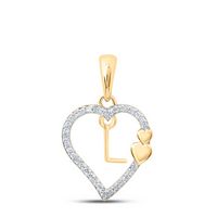 1/10CTW-DIA P1P2 GIFT HEART INITIAL &quot;L&quot; PENDANT
