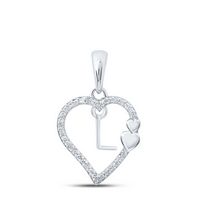 1/10CTW-DIA P1P2 GIFT HEART INITIAL &quot;L&quot; PENDANT
