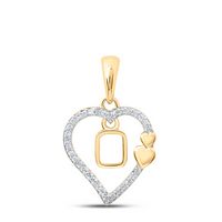 1/10CTW-DIA P1P2 GIFT HEART INITIAL &quot;O&quot; PENDANT