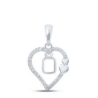 1/10CTW-DIA P1P2 GIFT HEART INITIAL &quot;O&quot; PENDANT