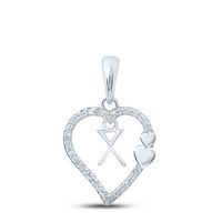 1/10CTW-DIA P1P2 GIFT HEART INITIAL &quot;X&quot; PENDANT