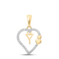1/10CTW-DIA P1P2 GIFT HEART INITIAL &quot;Y&quot; PENDANT