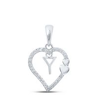 1/10CTW-DIA P1P2 GIFT HEART INITIAL &quot;Y&quot; PENDANT