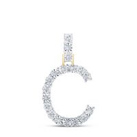 1/10CTW-DIA NK INITIAL &quot;C&quot; PENDANT