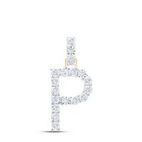 1/10CTW-DIA NK INITIAL &quot;P&quot; PENDANT