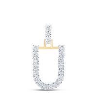 1/10CTW-DIA NK INITIAL &quot;U&quot; PENDANT