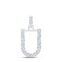 1/10CTW-DIA NK INITIAL &quot;U&quot; PENDANT