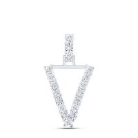 1/10CTW-DIA NK INITIAL &quot;V&quot; PENDANT