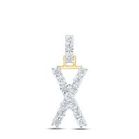 1/12CTW-DIA NK INITIAL &quot;X&quot; PENDANT