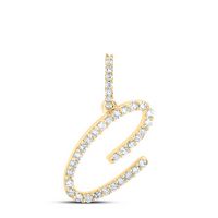 1/6CTW-DIA NK INITIAL &quot;C&quot; PENDANT