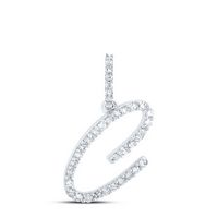 1/6CTW-DIA NK INITIAL &quot;C&quot; PENDANT